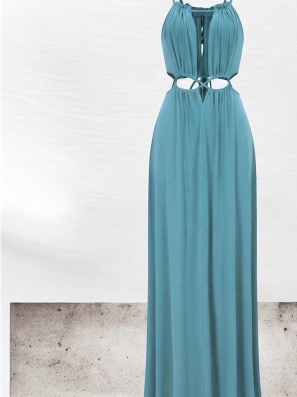 Cutout Maxi Dress in Teal Blue